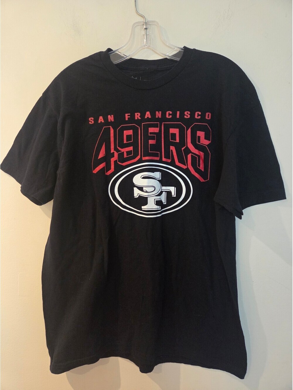 San Francisco 49ers Men's NFL Black and Red T-Shirt Size L